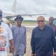 Peter Obi arriving Owerri flanked by Athan Achonu and other Labour party officials 660x330