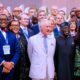 Moment Tinubu was blocked by Caucasian woman during group photograph