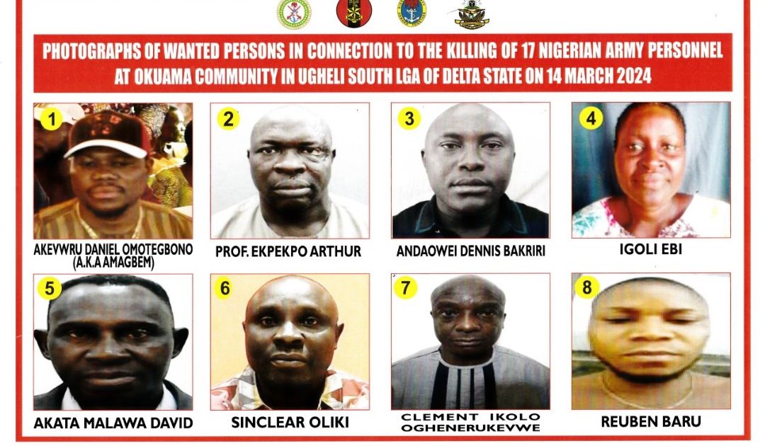 DHQ declares eight wanted for killing soldiers in Delta